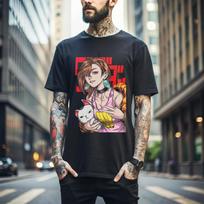 100% cotton TOPS UNISEX TEES MENS WOMENS Seiko Ayase Dandadan T-Shirt Anime Cosplay Momo Okarun Exclusive Shirt Gift 407 2XL juoda
