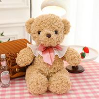 Monica bear plush toy bow tie teddy bear doll throw pillow children holiday gift clutch doll 35cm【0.14kg】