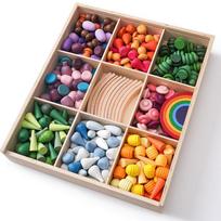 New wooden children's open creative four seasons theme cutie construction rainbow building block toy