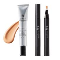 NULL Concealer dark and acne Corrective Pen Natural Cover BB Cream Standard Skin Tone Set (for redness, circles, pores, scars) #02 + #02 -