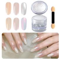 SensaBliss Aurora Nail Nail Mirror Aurora Mirror Fine Nail Simple Nail Nail Pearl Gel Workshop Supplies Powder, White, Solid, Powder, Powder, Nail,