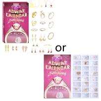 Jewelry Advent Calendar Christmas Countdown Calendar Box 24 Jewelry Surprises (Necklaces Earrings Ring Ear Studs) 1