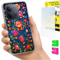 Etui Do Xiaomi Redmi 15C 5G 173Mm / Poco C85 Case Plecki Kwiaty + Szkło 9H