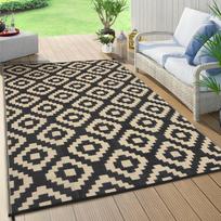 VIKAMA Vandeniui atsparus Nešiojamas Sodo Lauko Kilimas Dvigubos Pusės Lauko Kilimas Kempingo Karavano Kilimėlis Modernus Langeliu Rašto Lauko Kilimas 80cm x 140cm