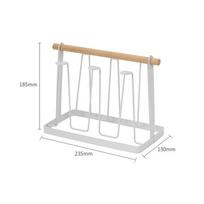 High Quality Durable Japanese Style Cup Drying Rack Space-Saving With Drain Tray Mug Organizer Shelf Standing Type Bottle Holder A4