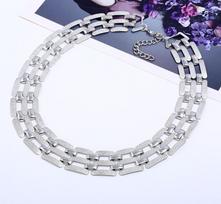 Fashion Metal Geometric Choker Necklace With Matte Finish For Men And Women sidabras