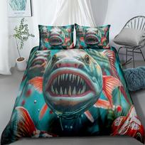 Killer Shark Animation Children Duvet Cover Set  King Queen Double Full Twin Single Size Bed Linen Set 135x200cm