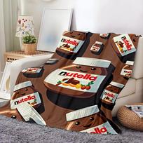 Comfortable Nutella Theme Blanket Soft High-Definition Digital Print All-Season Soft, Breathable 100% Polyester Perfect Gift All-Season, Fam 100x150cm
