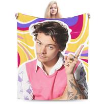 H-Harry Styles  Warm Blanket  Children Plush Throw Blanket Street Trend Outdoor Flannel Bedspread Sofa Bed Cover 130x150cm