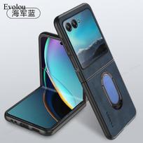 For Motorola Razr 70 Ultra Sheepskin Leather Magnetic Ring Stand Holder Case For MOTO Razr Ultra 2026 Lens Protection Back Cover MOTO Razr 70