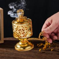 Hollow-Out Charcoal Incense Burners Creative Iron Art Cone Incense Holder For Aromatherapy Middle Eastern Arabic Incense Burner ONESIZE