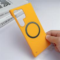 Luxury Ultra Thin Frameless Magnetic For Magsafe Case For Samsung S26 S25 Edge S24 S23 Ultra S22 Plus S21 FE Slim Hard Matte Cap For Samsung S25 Edge geltona
