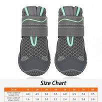Summer Dog Shoes Hot Weather Walk Medium Large Dog Shoes Mesh Breathable Outdoor Dogs Boots Walking Anti Slip Pet Accessories (Grey,Size 1) pilka