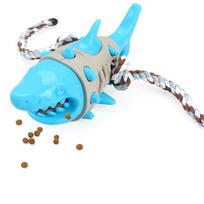 Simulated Shark Pet Chew Toy Wear-resistant with Rope Pet Leaking Food Toy Bite-resistant Pet Training Toy Sniffing Hiding Food mėlyna