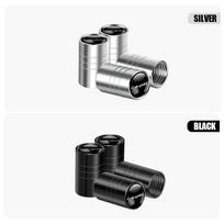 4PCS Metal Valve Cover Car Tire Airtight Cover Valve Stem Valve Cap Accessories For Citroen C1 C3 C4 C4L VTS C-ELYSEE DS DS4 C8 (as the picture,Black)