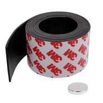 Magnetinė Juosta Su 3M Klijais Lipni, Matmenys: 100cm / 40mm / 1,5mm + Neodiminis magnetas 10mm x 2mm