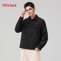 Men's Versatile Shirt Collar Down Jacket L/175 juoda