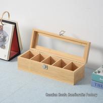 Transparent Acrylic & Wooden Desktop Storage Box - Jewelry, Tea Bags, or Gifts 30x10x9 cm