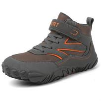 Wide Toe Children Snow Boots Little/Big Kids Minimalist Barefoot Shoes Non-slip Boys Casual Shoes Waterproof Kid's Hiking Boot 29 pilka