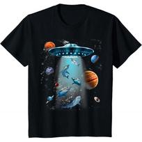 Galaxy Fish Shark Space UFO Alien Stars Sea Ocean Sharks Gift t shirt Vintage Graphic Tee 100 cottonclothes All size Tops S6XL S