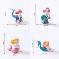 S-4Pcs Kawaii Reef Mermaid Doll Fish Tank Aquarium Decorations Ornaments Home Decor Cute Cake Topper Toy Gift DIY Decoration įvairiaspalvis