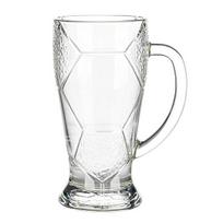 Soccer Beer Glass, 500ml Large Capacity Embossed Football Mug, Lead-free Beer Cup for Home Bar, Gift for Sports Fans 1pc