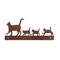 Metal Cat Fence Decorations Distressed Cats Garden Art Kitty Yard Art Outdoor Patio