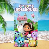 Cute Cartoon Bath Towel Flat Print Colorful Dollhouse Garden Scene Ultra Soft Microfiber Towel for Girl Bathroom Child Gift 40X60CM