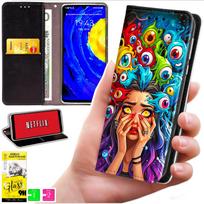 Etui Typu Portfel Do Motorola Moto G06 / G06 Power - Pokrowiec Bluemoon Nadruk + Szkło 9H