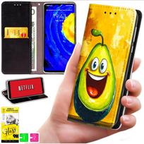 Etui Typu Portfel Do Motorola Moto G06 / G06 Power - Pokrowiec Bluemoon Nadruk + Szkło 9H