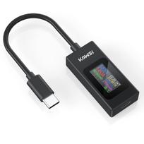 USB tipo C testeris matuoklis voltmetras USB multimetras srovės įtampos testeris 4-30V 0-6,5A PD QC USB maitinimo matuoklis talpa įtampos testeris srovės matuoklis 5.68*2.58cm juoda