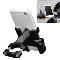 Motociklo vairo aliuminio lydinio telefono laikiklis, tinkamas 60-100 mm įrenginiui juoda
