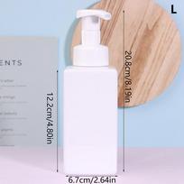 250/500 ml pripildoma kvadratinė putų buteliukas su dozatoriumi, skysto muilo dozatorius, rankų dezinfekcijos priemonės buteliukas, kosmetikos indelis virtuvei 500ml balta