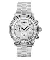 Zeppelin 100 Jahre Chronograph Stainless Steel White Dial Quartz 7680MB1 Men's Watch balta