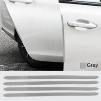 4pcs Car Sticker Door Edge Guards Trim Molding Protection Strip Scratch Protector Car Crash Barriers Door Guard Collision pilka spalva