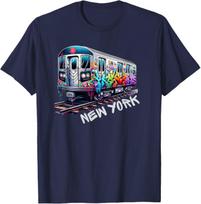 Niujorko Traukinių Grafiti Stiliaus NYC Metro Vagono Retro Vintažiniai Marškinėliai Vyrams Moterims Vasaros Mada Vintažiniai Medvilniniai Apvalios Kaklo Marškinėliai S