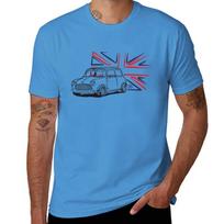 Classic Mini Cooper Austin With Great Britain Flag T-Shirt plain summer clothes sweat shirts, men L black