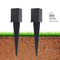 4x4 Fence Pos Anchor Poder Coaed eal Ground Spike Fi 3.5x3.5 ood Pos ,Pa of 8, 36, one size juoda