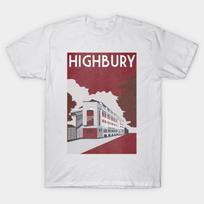Men Black Print T-shirt Highbury No-Cut Transfer Paper Print Cotton Tshirt 3XL balta
