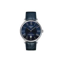 Tissot Carson serijos automatinis mechaninis laikrodis 50 m atsparumas vandeniui 40*40 mm Mėlynas ciferblatas Nerūdijančio plieno korpusas Odinis dirželis T122.407.16.043.00 Regular Watch Box,Blue Dial