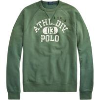 Polo Ralph Lauren FW25 raidžių spaudos skalbta vintažinė megztinio su apvalia apykakle ilgomis rankovėmis sportinio tipo palaidinė vyriška palaidinė žalia MNPOKNI16821172-300 XL gray