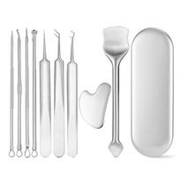 9Pcs Blackhead Remover Kit Stainless Steel Pimple Extractor Set with Storage Box Professional Acne Removal Tools Portable Pore Cleaning Tools for All sidabras