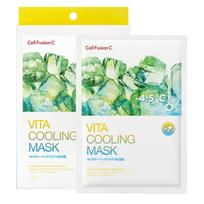 Cell Fusion C Vita Cooling Mask Temperature Instant Vitamin Low Sheet Korean (3 sheets) [Skin Reduction, Cooling, Replenishment, Brightening,