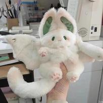 Mielas šikšnosparnio pliušinis žaislas Minkšta kimštas gyvūnas pagalvė Kūrybinga Kawaii lėlė Dovana mergaitėms ir moterims 35cm gray