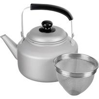 Wahei Freiz Aluminum Kettle with Tea 4L Capacity Anodized for Gas Stoves Wazutsumi Lightweight, Instant-Boil Strainer, (2.8L), Aluminum, Only, RB-2328