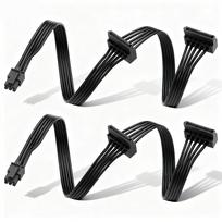 SinLoon Mini to Dual SATA Power Cables with Optiplex and Precision Mini to Dual SATA Adapter Extension Cable for Mechanical and 45cm 2-Pack 6-Pin