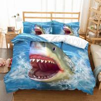 Shark Duvet Cover Set Types Of Sharks Pattern Duvet Cover Set Bedclothes Pillowcase Double Queen King Size Polyester Bedding Set EU single(135x200cm)