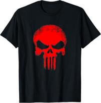 Marvel Punisher Distressed Red Skull Chest Logo T-Shirt S įvairiaspalvis
