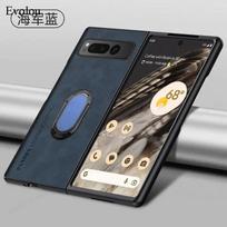 For Google Pixel 10 Pro Fold 9 Sheepskin Leather Magnetic Ring Stand Holder Case For Pixel Fold 2 Matte Lens Protection Cover For Pixel 9 Pro Fold