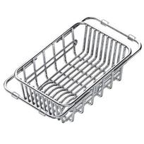 304 Stainless Steel Stainless Steel Dish Drying Rack Rustproof Layer Adjustable Design Kitchen Sink Dish Drainer S sidabras